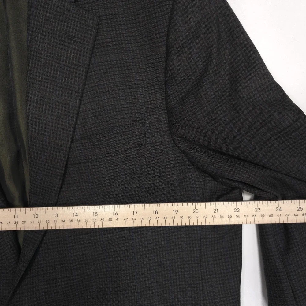 HICKEY FREEMAN Est 1899 USA Wool Blazer Jacket Sport Coat Brown Check 44L Beacon